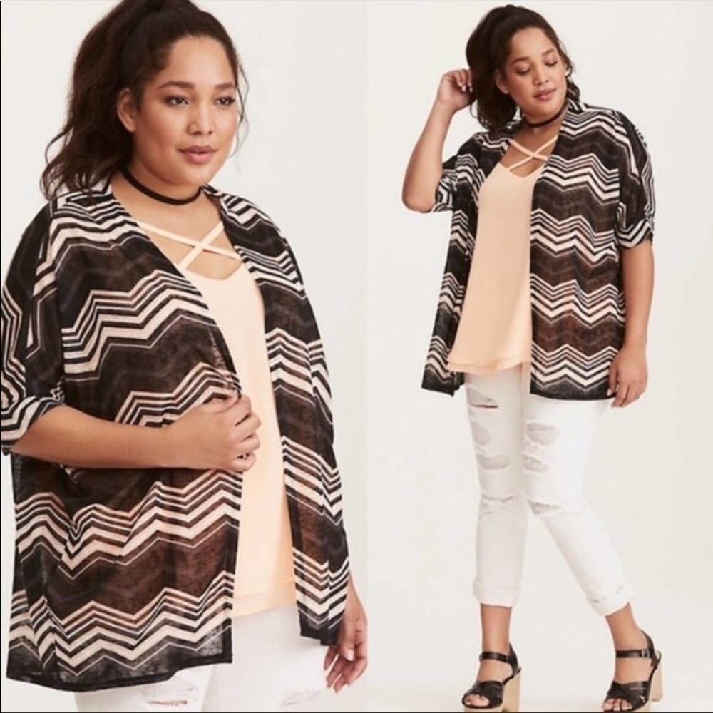 Torrid Chevron Print Hacci Dolman Cardigan